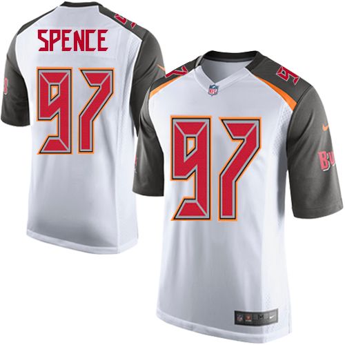 Men's Game Akeem Spence Nike Jersey White Road - #97 NFL Tampa Bay Buccaneers